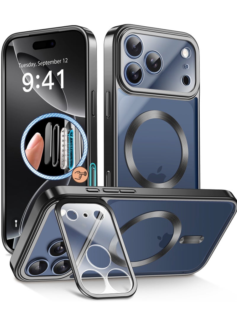 GolbinBox Magnetic for iPhone 17 Pro Max Case with Stand, [Compatible with MagSafe], Camera Control Capture Button, 17FT Military-Grade Protection, Shockproof Slim Phone Case 6.9"(Black) - Image 1